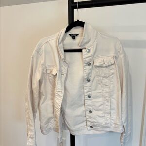 Women's Cream Fabric Jean Jacket Look